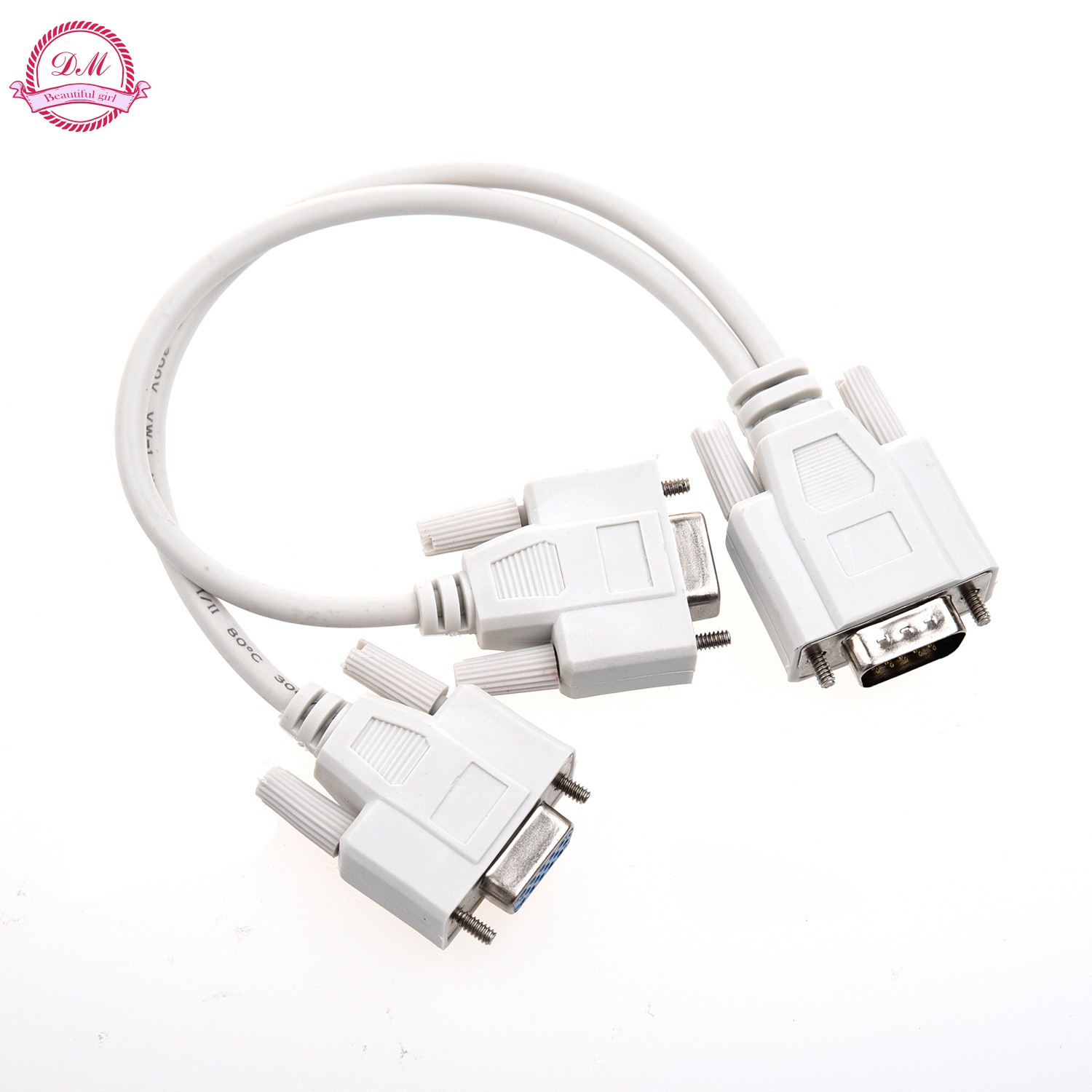 8-pcs New 1 Pc To 2 Monitors Cable For Vga Video
