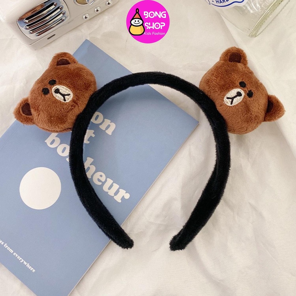Băng Đô Cài Tóc Chống Trượt Hình Chú Gấu,Thỏ, vịt Nhồi Bông Dễ Thương