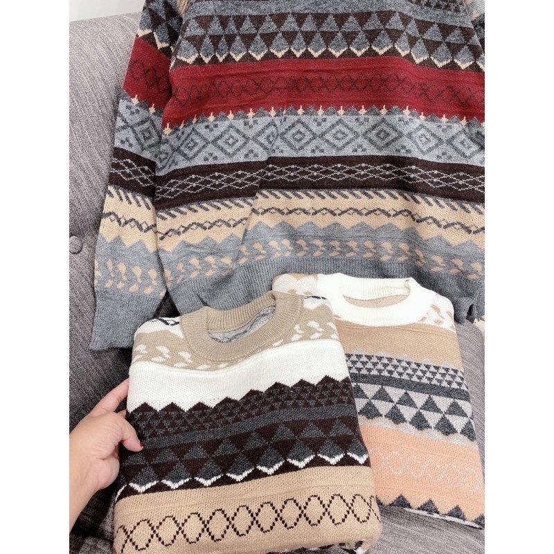 [Eganda] Áo len vintage, áo len thổ cẩm dày dặn, chất liệu đẹp, mịn, áo len hot hit | BigBuy360 - bigbuy360.vn