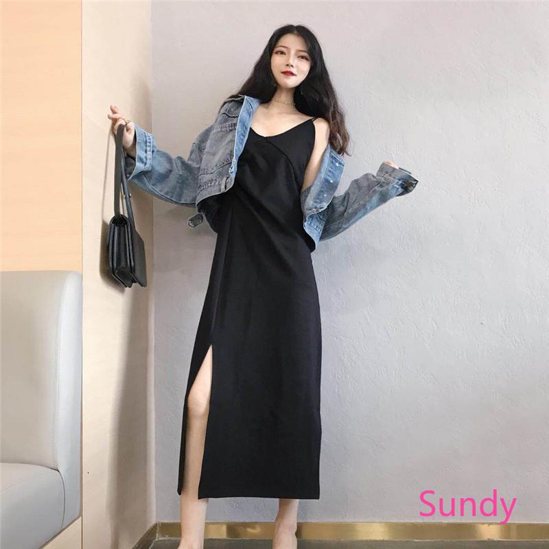 Đầm cổ chữ V xẻ tà xinh xắn dành cho nữ