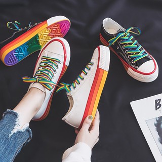 Giày bata vải nữ đế nhiều màu, cao 2cm - Hình thật- tặng tất