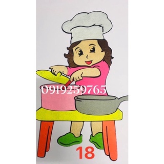 Tranh nỉ - Tranh góc mầm non - Góc phân vai