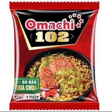 Mì Omachi 102 Bò Nấu Dưa Chua gói 102g