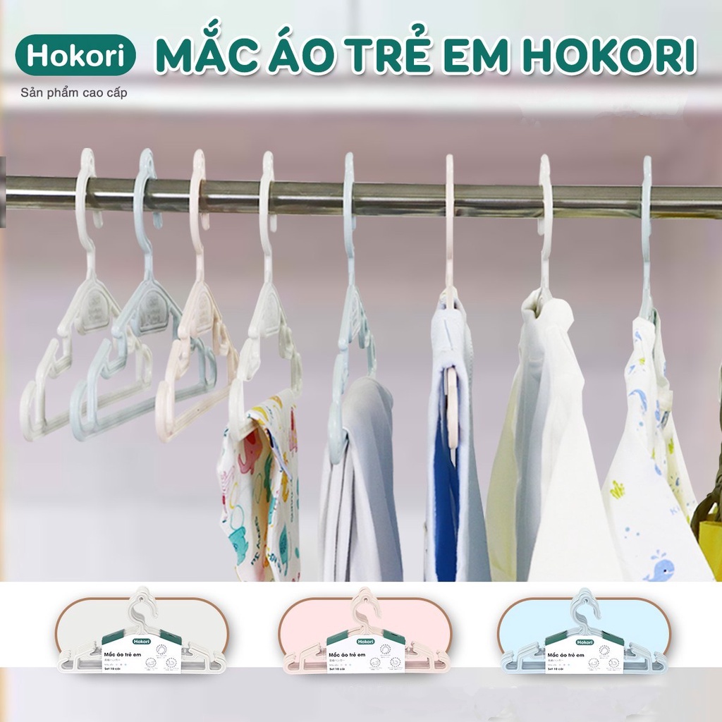 Móc quần áo cao cấp trẻ em bằng nhựa cao cấp HOKORI Việt Nhật