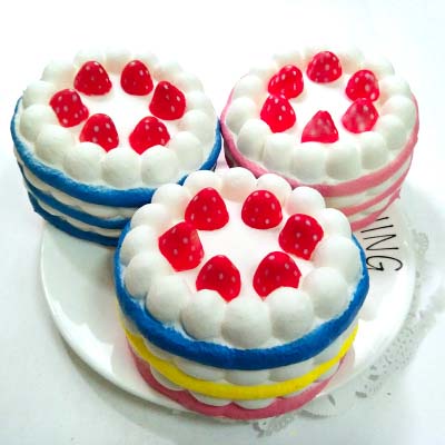 Squishy Lớn JUMBO Hình bánh kem 6 dâu nhiều màu Đồ Chơi Xốp Giảm Stress Hình mềm mịn dễ Thương đàn hồi Cho Bé