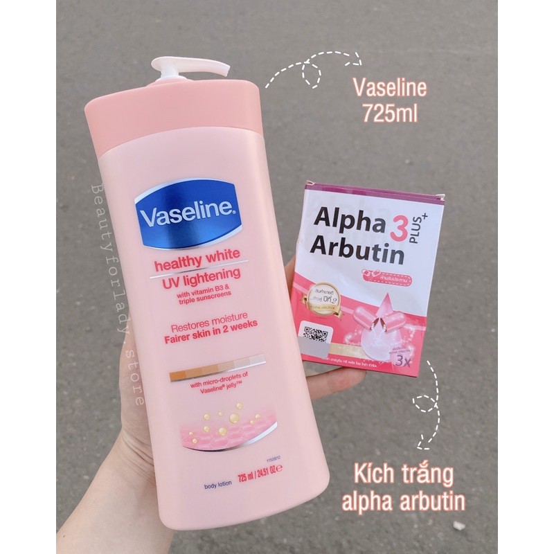 COMBO DƯỠNG THỂ VASELINE 725ML VÀ ALPHA ARBUTIN