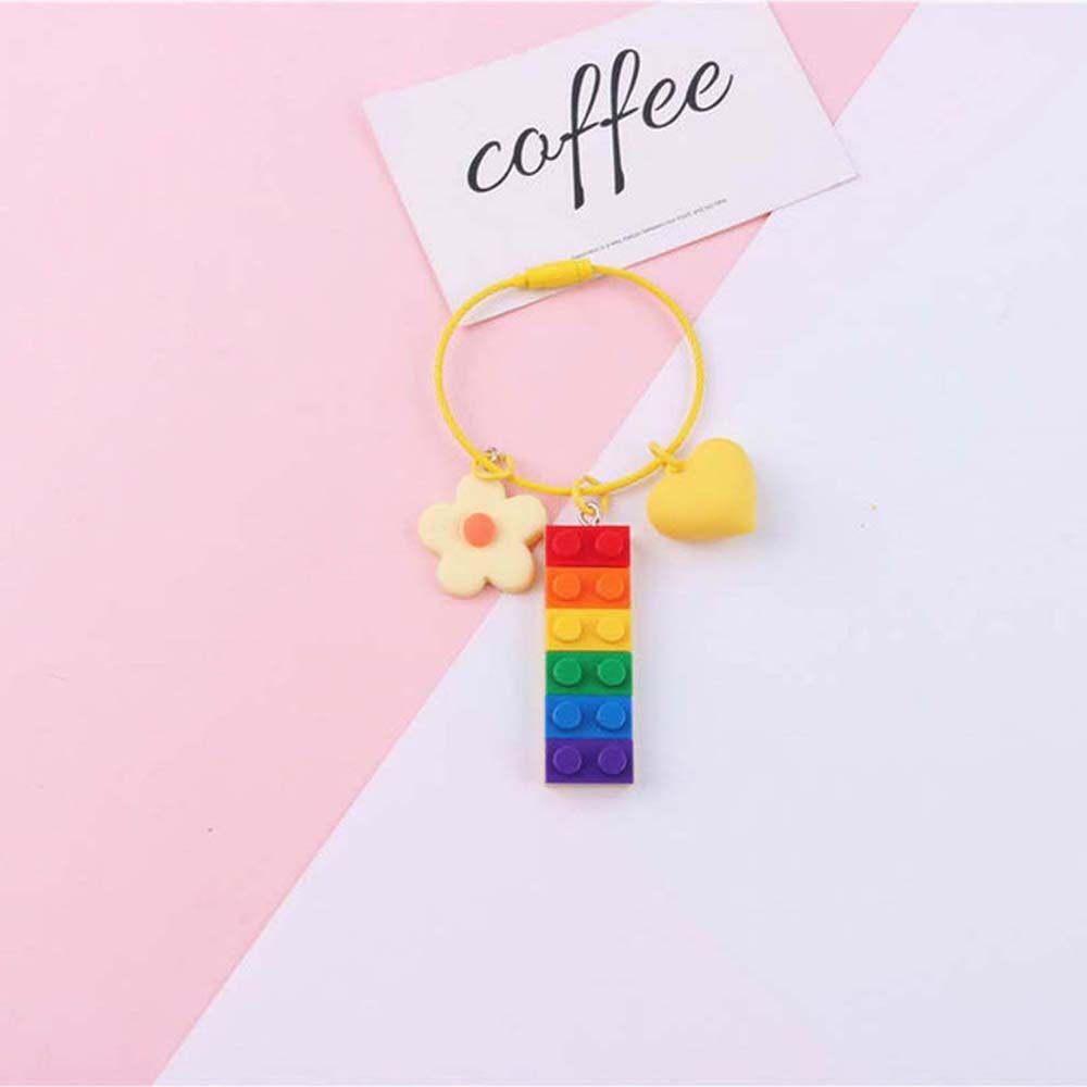 1 Móc Khóa Hình Khối Cầu Vồng Hoạt Hình Dễ Thương