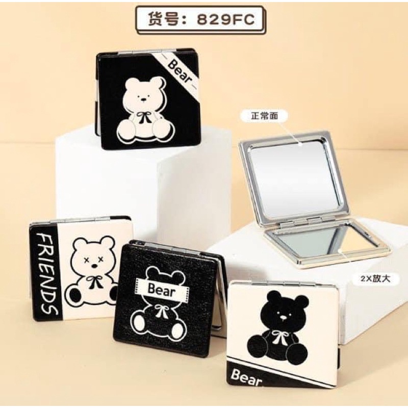 Gương 2 mặt dễ thương hình tròn, hình vuông