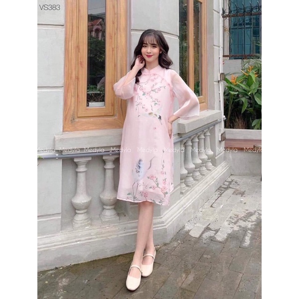 Áo Dài Tơ Hoa Cách Tân Bigsize