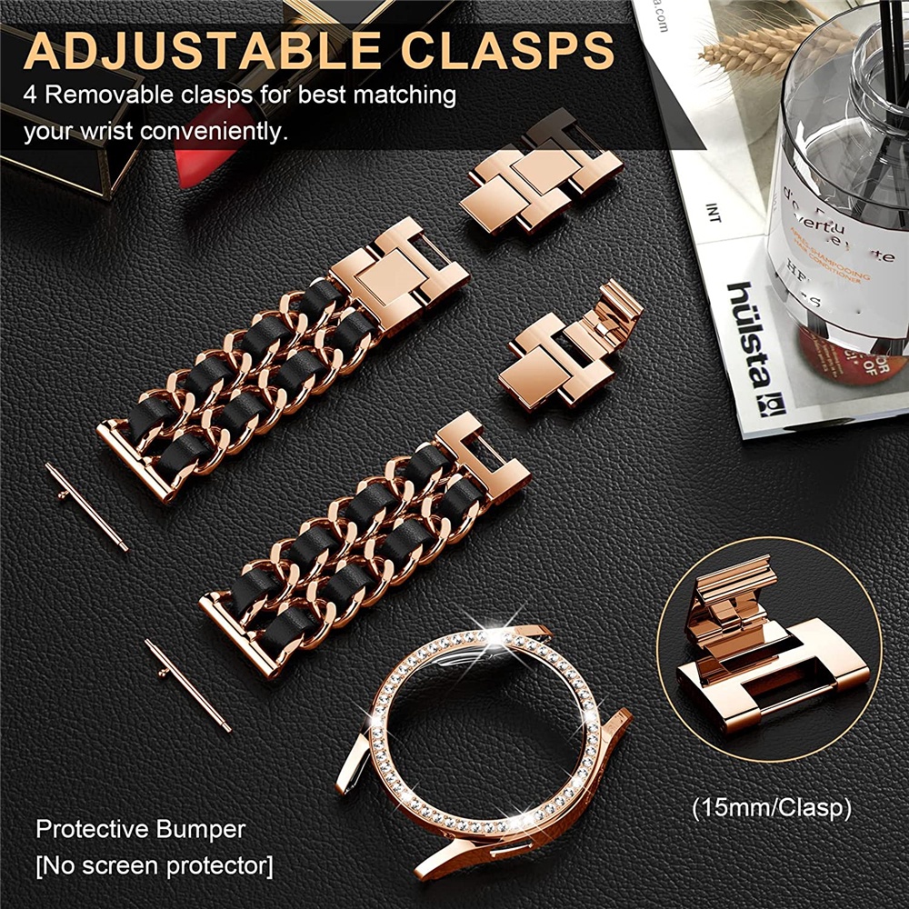Ốp Bảo Vệ Đính Đá Dành Cho Đồng Hồ Samsung Galaxy watch 4 band + case 44mm 40mm Galaxy watch active 2
