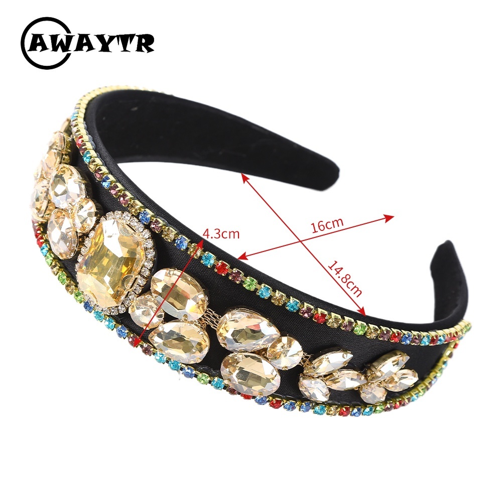 Băng đô bản rộng đính đá sang trọng cho nữ