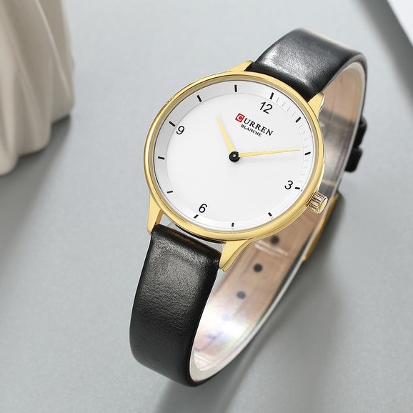 Đồng hồ Quartz Curren 9039 chống thấm nước dây đeo da thời trang cho nữ