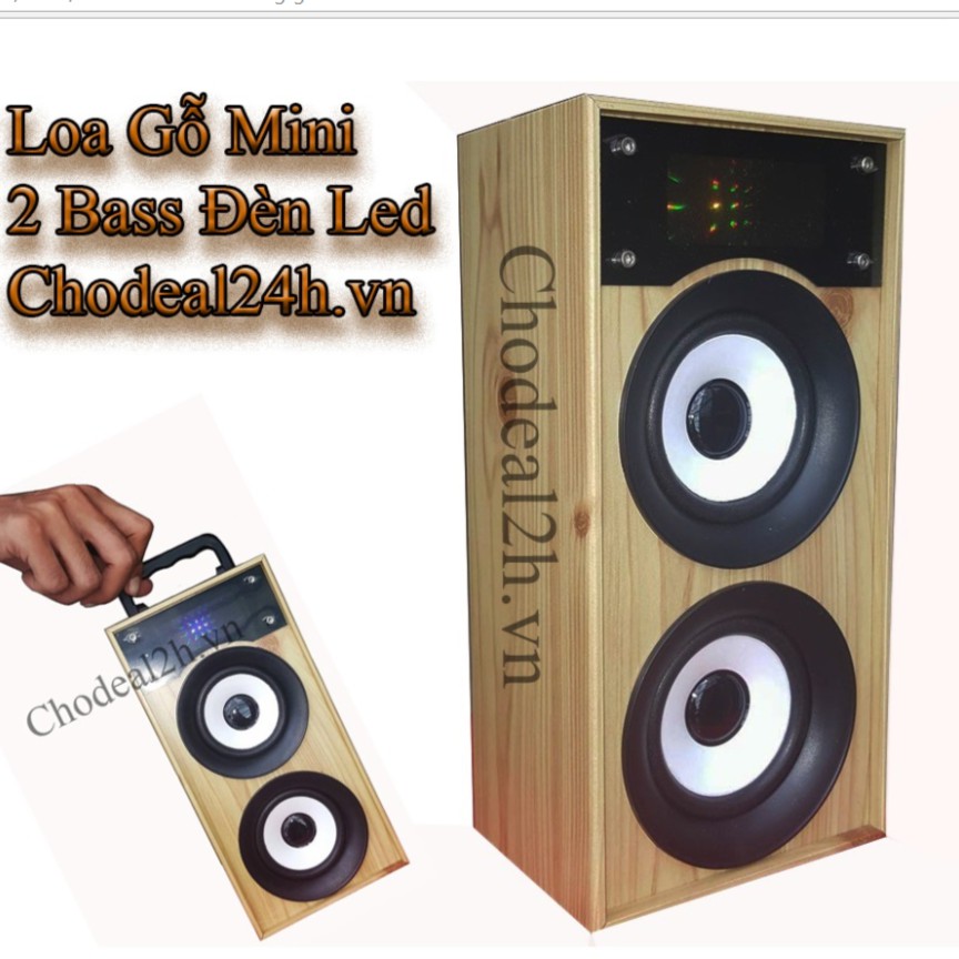 Loa Bluetooth Bằng Gỗ Độc Đáo 2 Bass Cho Deal 24h