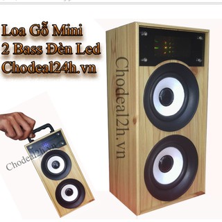 Loa Bluetooth bằng gỗ 2 Bass