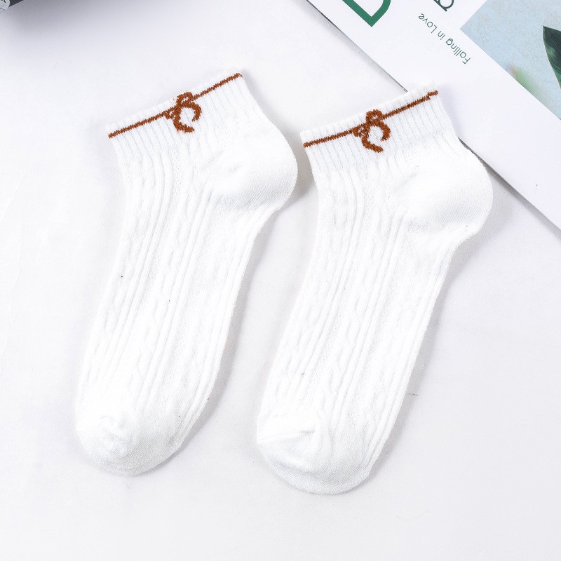 ❤️FREESHIP❤️ Tất - Vớ nữ Cotton Trơn Ulzzang Cổ Ngắn gân tăm Phong Cách Vintage Hàn Quốc