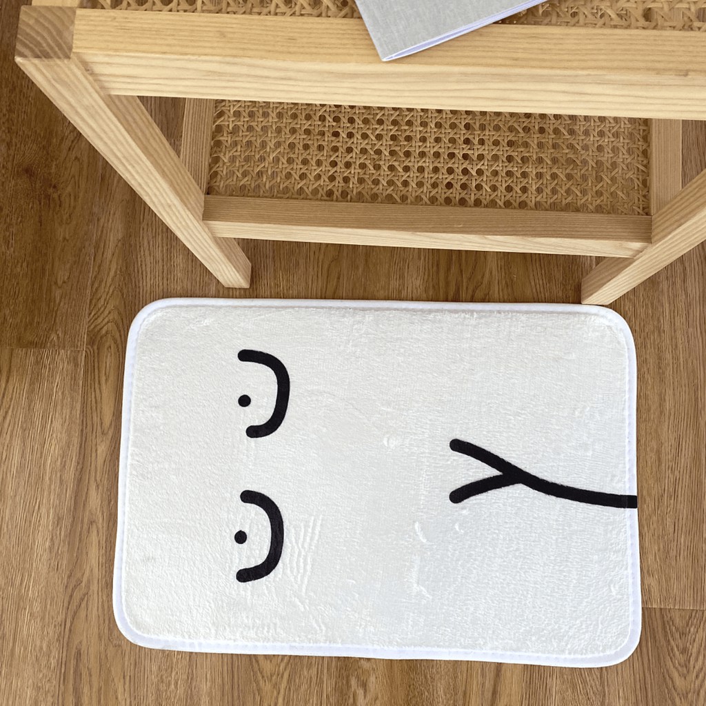 Thảm chùi chân bông mềm trừu tượng pastel Hàn Quốc - Décor nhà Sò