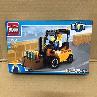 Mẫu mô Hình lego Enlighten 1103 City Xe nâng hàng (115 mảnh)
