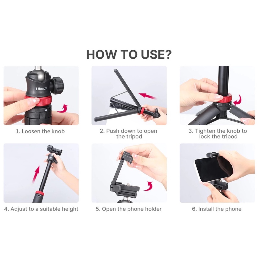 ULANZI MT-44 - Chân Tripod Dành Cho Điện Thoại Và Máy Ảnh - Hàng Chính Hãng
