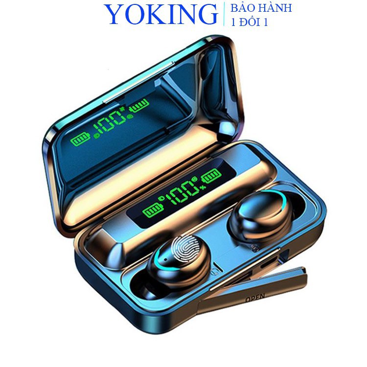 Tai nghe Bluetooth AMOI F9 TWS 5.0 bản QUỐC TẾ không dây cảm ứng chống nước IPX5, chống ồn tích hợp sạc dự phòng 2500mAh | BigBuy360 - bigbuy360.vn