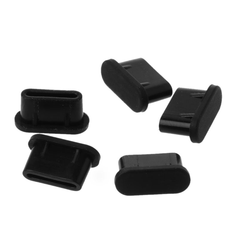 Bộ 5 cái phụ kiện bằng nhựa silicon gắn chống bụi cho cổng USB của điện thoại