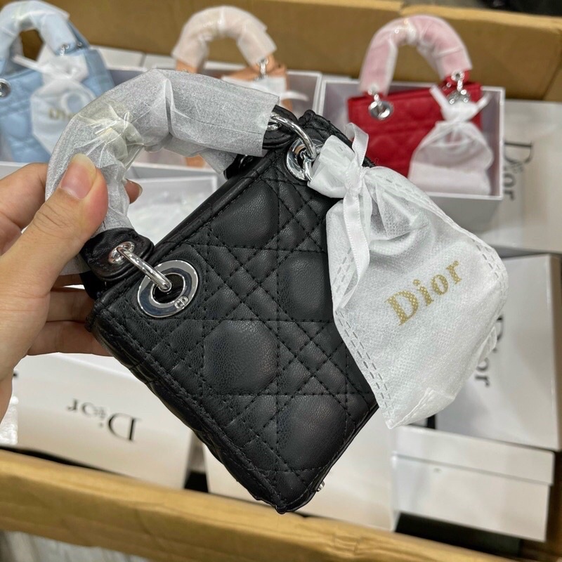 Túi D Da Mờ Tag Bạc Mini Size 13