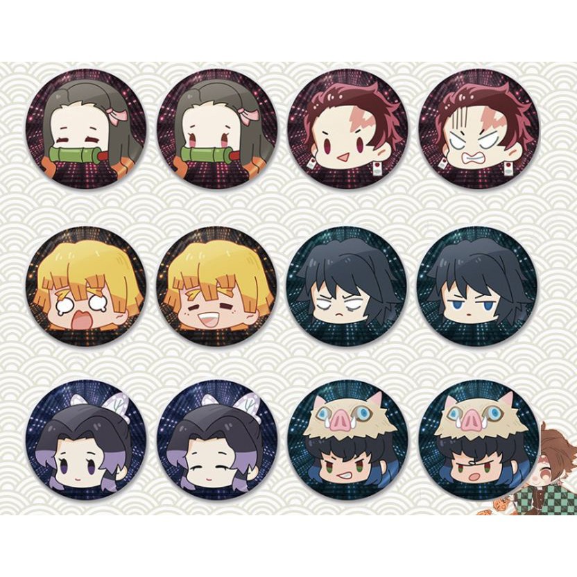 (Nhiều mẫu)Huy hiệu cài áo in hình Kimetsu no Yaiba - Thanh Gươm Diệt Quỷ anime chibi xinh xắn dễ thương m02