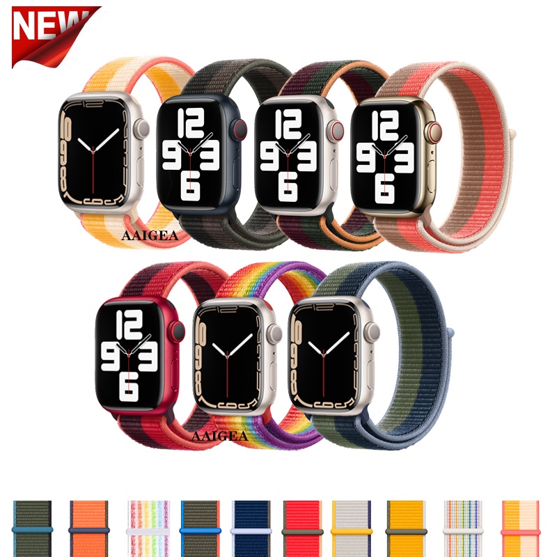 Dây Đeo Nylon Cho Đồng Hồ Thông Minh Apple Watch iWatch 7 41mm 45mm SE 38mm 40mm 42mm 44mm