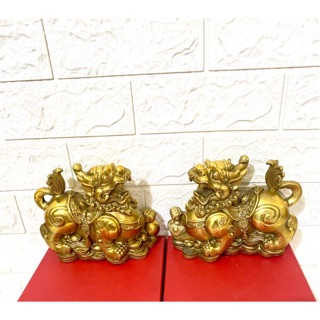 Kỳ lân song mã. chất liệu bằng đồng