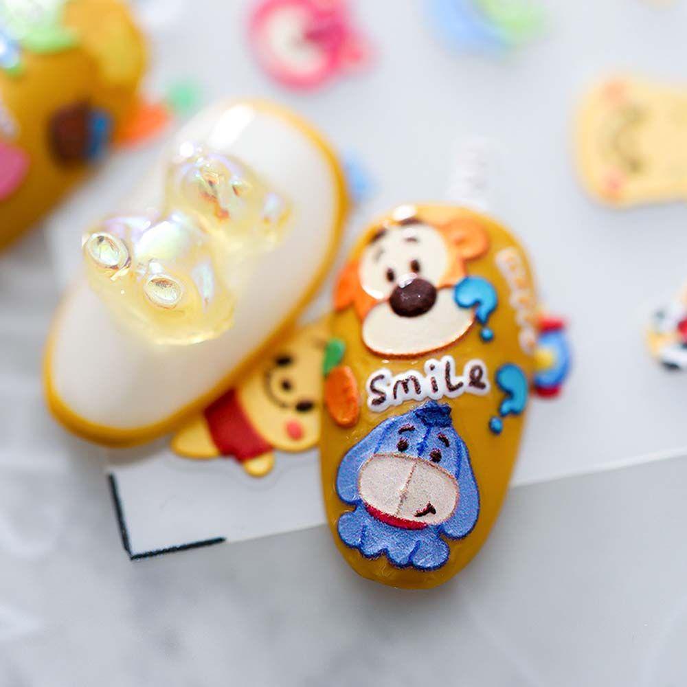 QQMALL Miếng Dán Trang Trí Móng Tay Hình Gấu Pooh / Thỏ / Cà Rốt Dễ Thương DIY