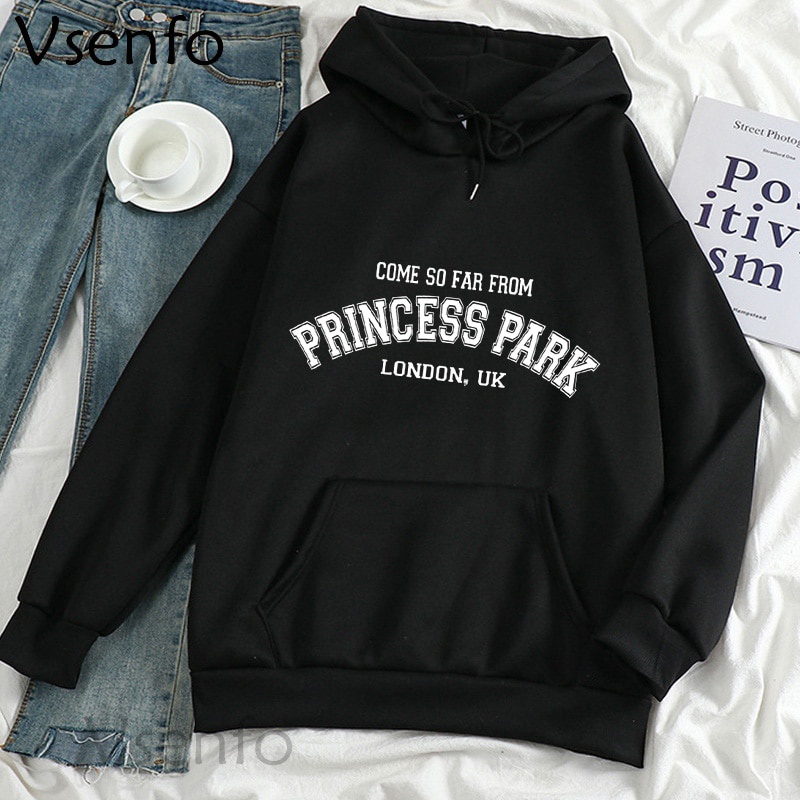 Áo nỉ hoodie in chữ PRINCESS PARK áo thu đông dài tay Nam nữ