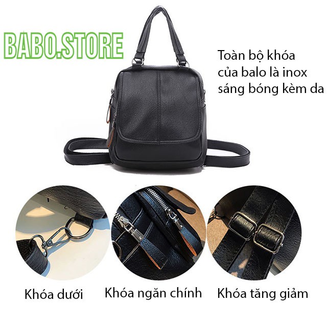 Balo nữ thời trang, đeo chéo, cầm tay cao cấp da PU 3 ngăn kiểu dáng hàn quốc, dễ thương, babo.store