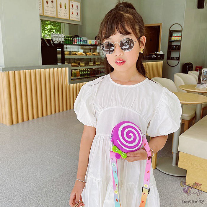 Túi đeo chéo hình kẹo mút đáng yêu dành cho bé gái