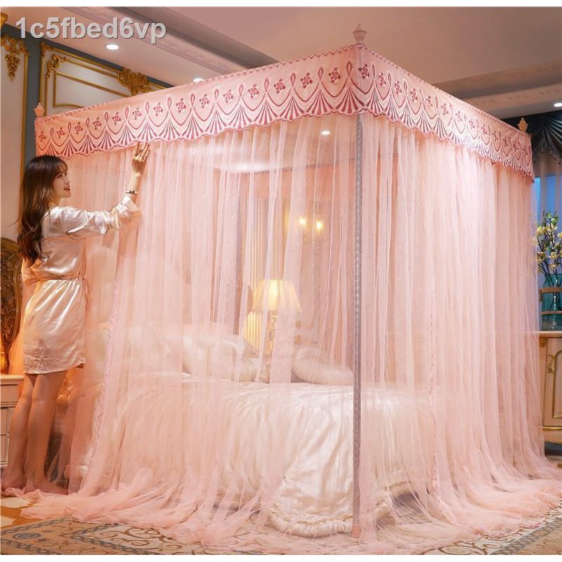 đệm đơn Gối & Nệm✗❈phòng ngủ tích hợp đèn chống muỗi 1,2 mét giường đôi màu tím thời trang và đẹp mắt lưới công