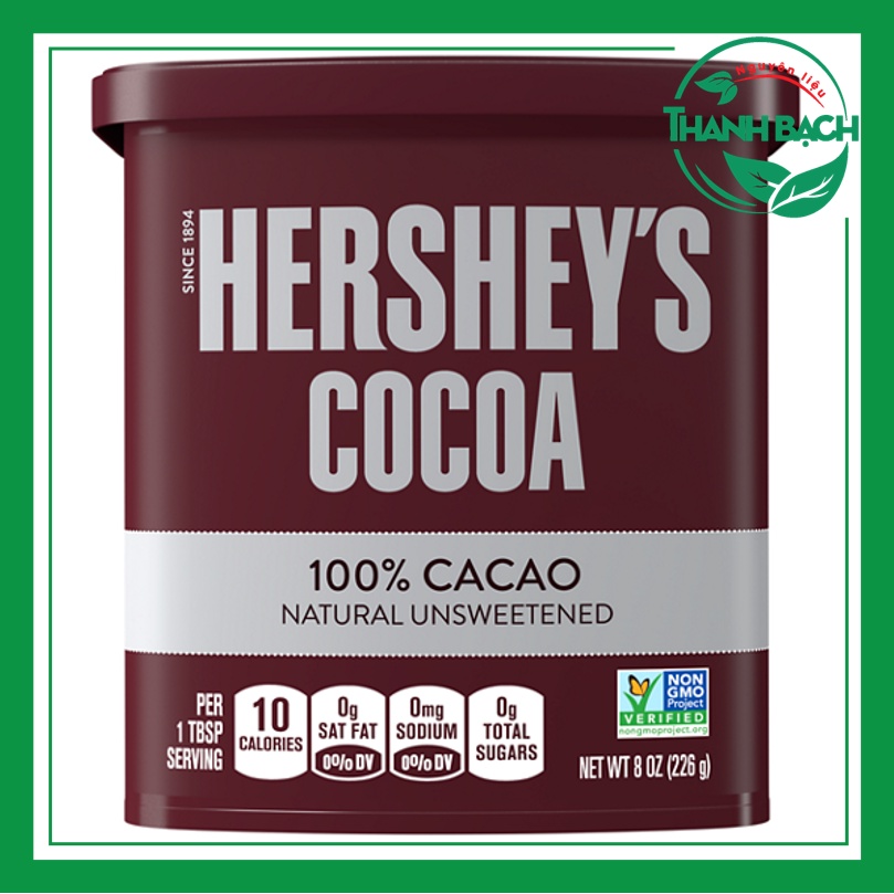 Cacao Hershey dạng bột 100% nguyên chất USA 226g