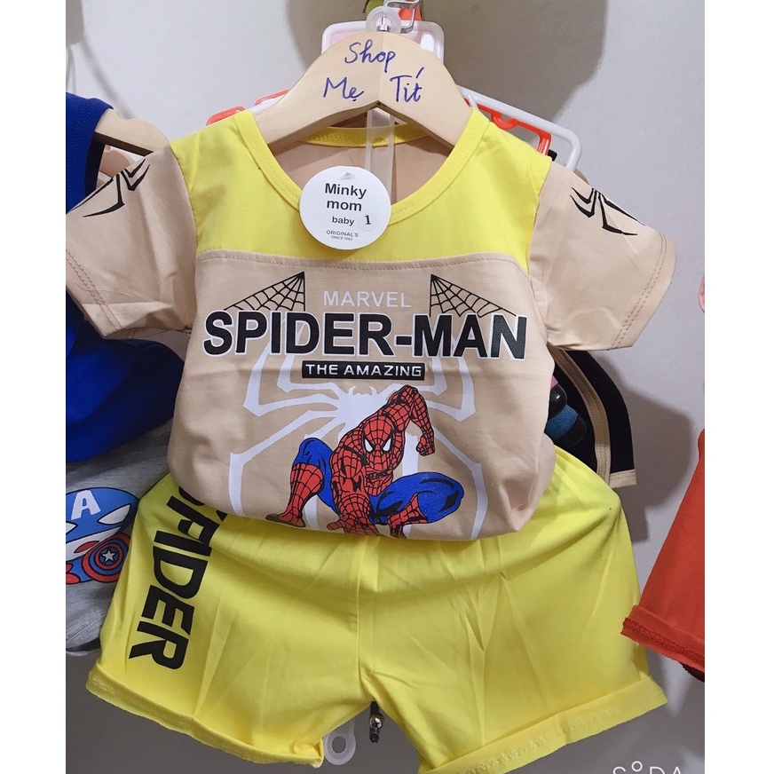 Bộ Quần Áo Bé Trai Spiderman Ngắn Tay