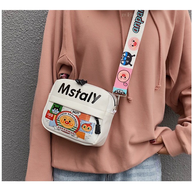 Túi đeo chéo mini bag Hàn Quốc chất liệu da mờ hoạ tiết cá tính