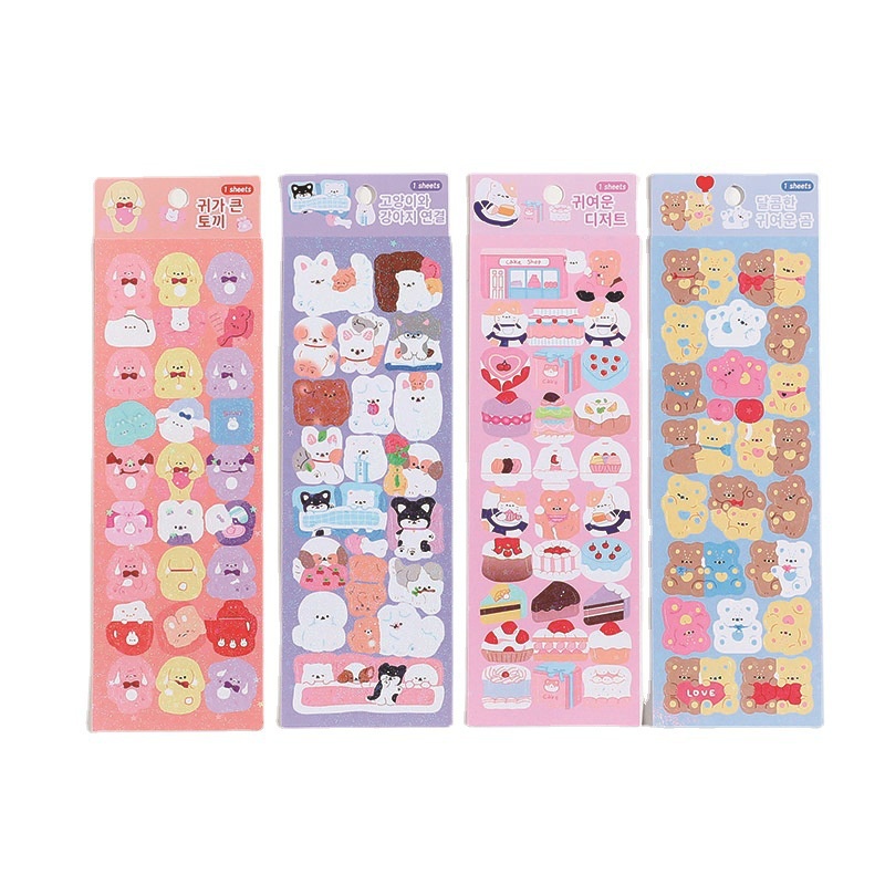 1 Tấm Sticker Dán Tường Họa Tiết Hoạt Hình Màu Laser