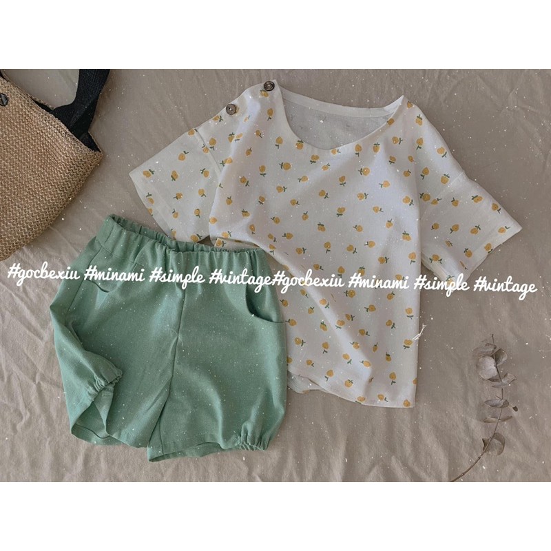 vải thô đũi mẫu thiết kế riêng ghép set gồm 1m màu trơn và 1m hoạ tiết dùng may váy,áo,đồ bộ