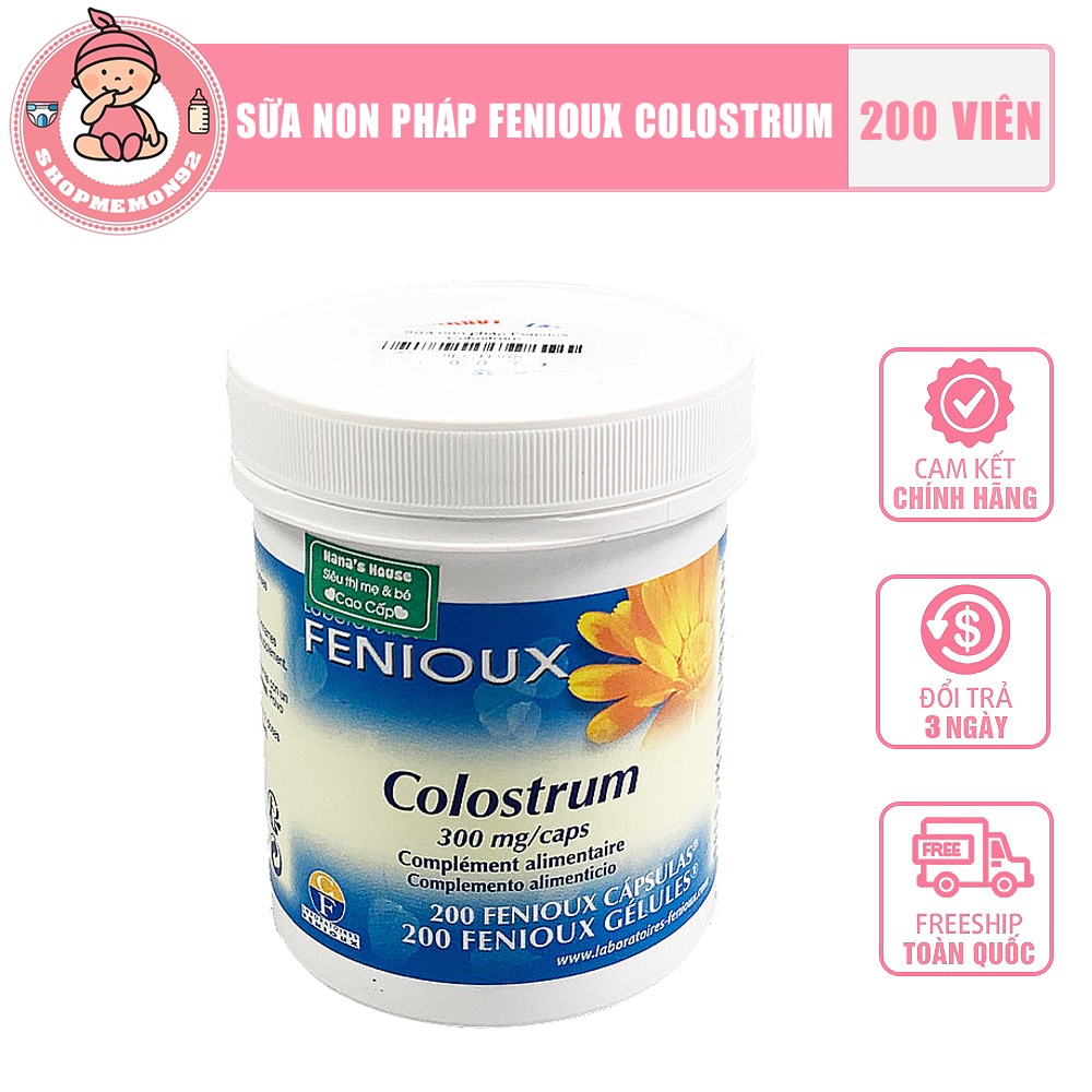 Sữa non Pháp Fenioux Colostrum hộp 200 viên mẫu mới nhất date 8/2025