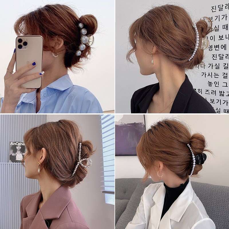 Kẹp Tóc Càng Cua Dài Trong Suốt Đính Đá Kiểu Hàn Quốc Cho Nữ DOLLY SECRET 204