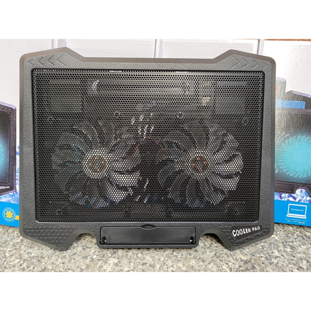 Đế Tản Nhiệt Quạt tản nhiệt Laptop Cooler S200 Pad 2 Quạt lớn, Đèn Led, Từ 12&quot;-17 Inch