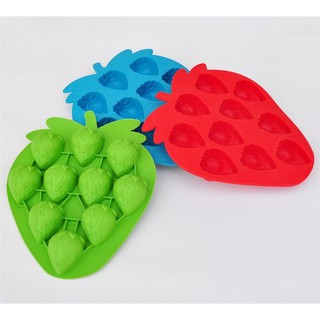 Khuôn Silicone trái cây Vĩ Trái Dâu Tây Lớn 10C