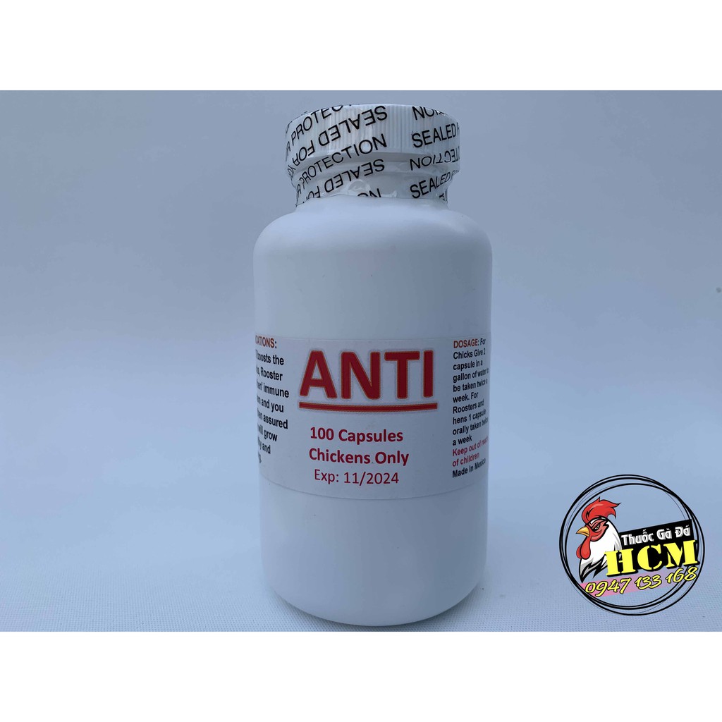 Thuốc Nuôi Gà Đá ANTI Giúp Tăng Cường Hệ Miễn Dịch, Cung Cấp Đầy Đủ Vitamin Thiết Yếu ( 1 hộp 100 viên )
