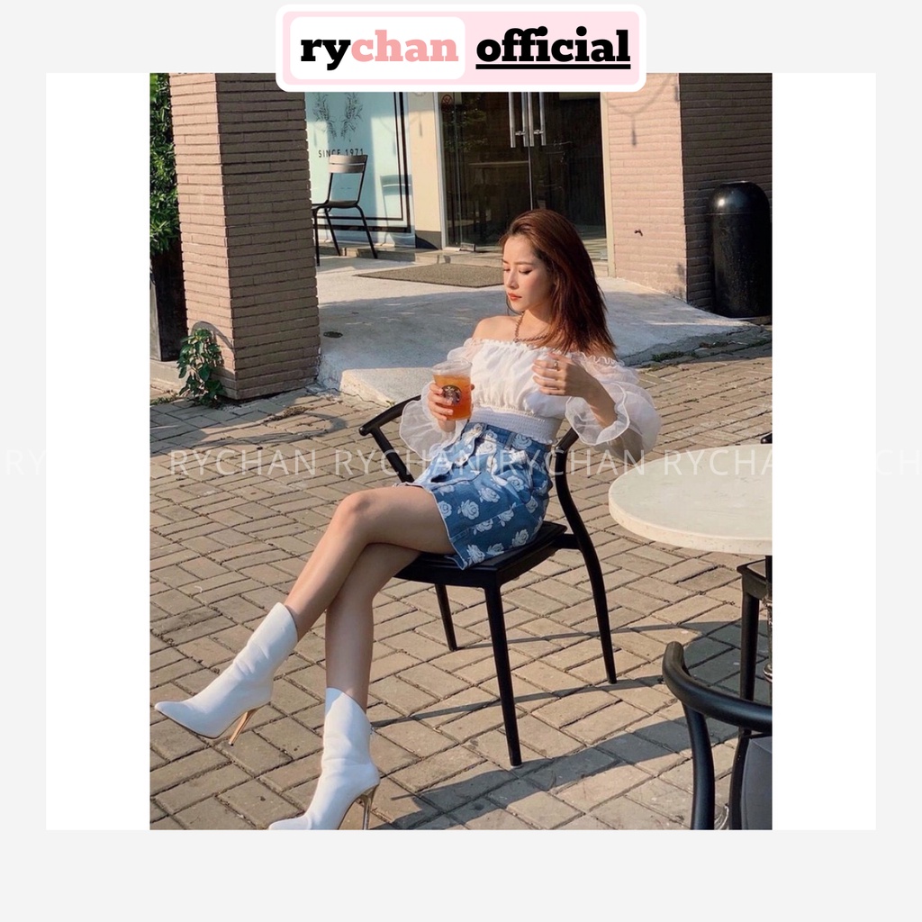 Áo Croptop Trắng Phối Lưới - CR810