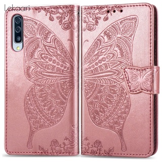 Lekaari Bao da điện thoại có ngăn đựng thẻ hình bướm cho Samsung Galaxy A50 A40 A30 A2 thumbnail