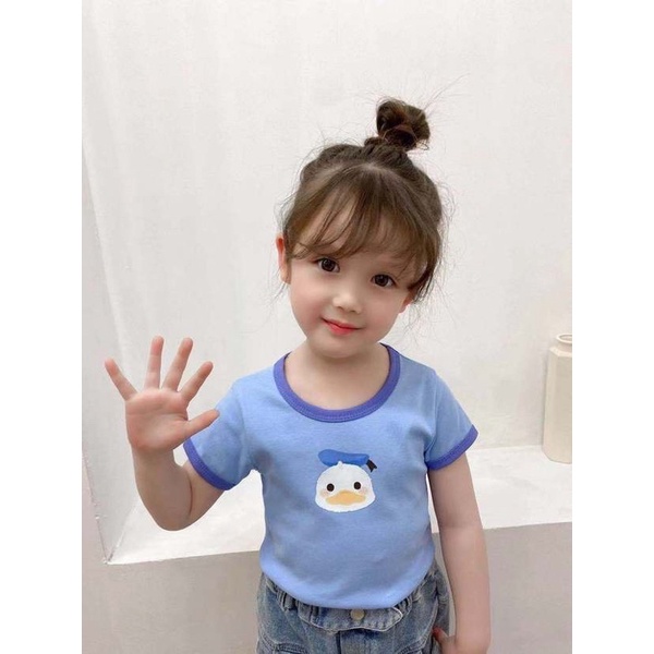 Áo thun ngắn tay mùa hè hoạ tiết in hoạt hình phong cách hàn quốc cho bé gái