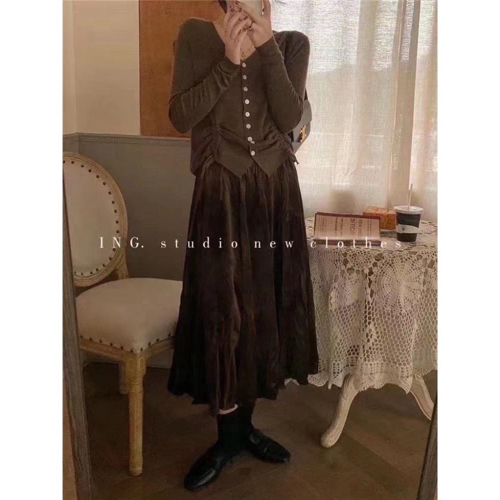 ⚡[ TOP BÁN CHẠY ] Chân váy nhung cạp chun freesize chất cực đẹp [ ẢNH THẬT ] 💯 | BigBuy360 - bigbuy360.vn