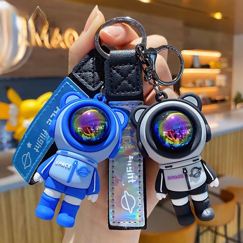 Creative Cartoon Colorful Universe Walker Car Key Ring Exquisite Spaceman Doll Couple Package Pendant Fashion Student Backpack Decoration Holiday Gift