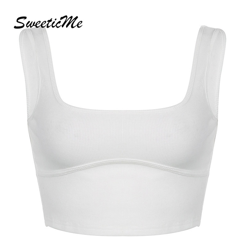 Áo Tank Top Cổ Vuông Màu Trơn Thời Trang Hàng Mới Của Nữ Sweeticme