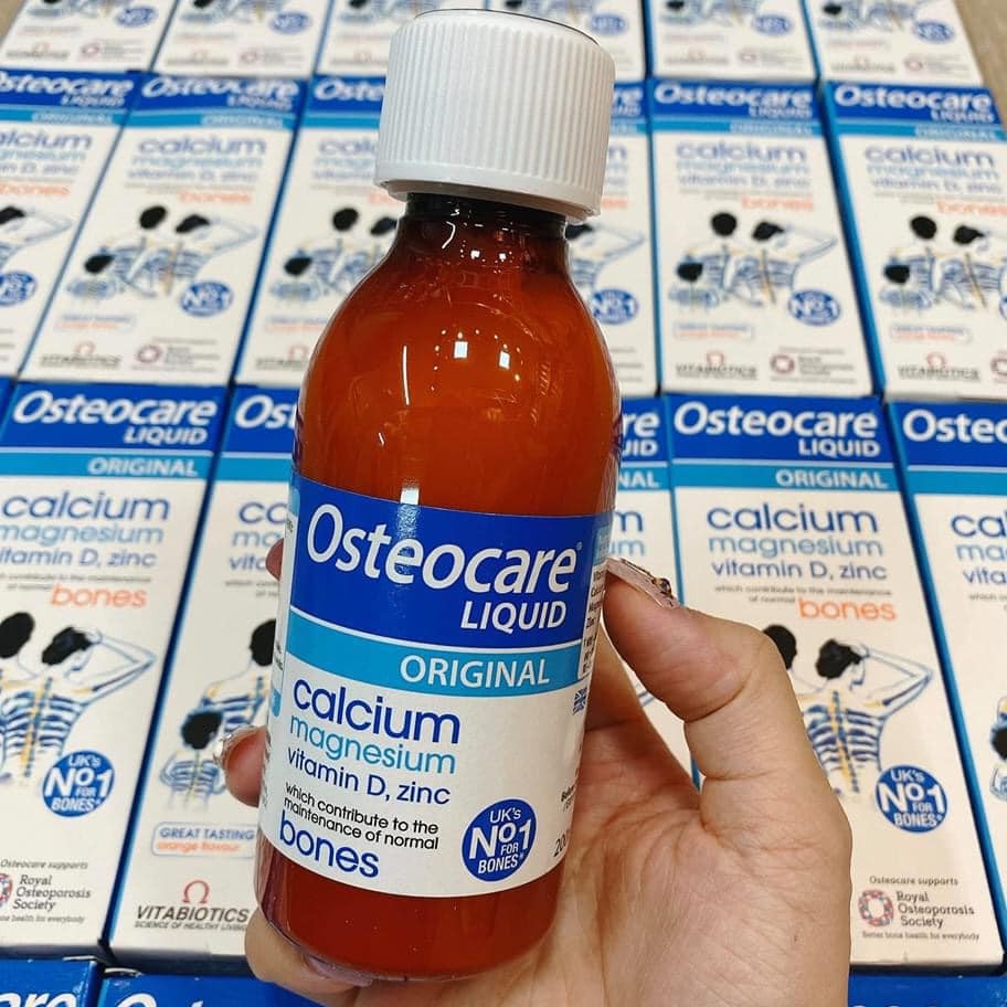 Canxi Nước Osteocare Liquid UK - Canxi Sữa Bổ Sung Vitamin D3, Kẽm, Magie 200ML